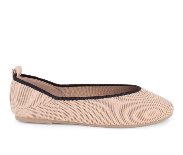 Women's Danskin Soulful Flats in Camel/Black color