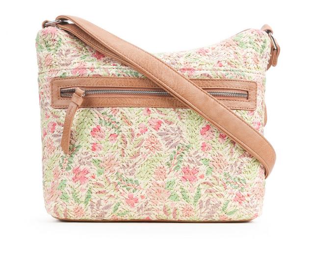 Bueno Of California Straw Top Zip Handbag Handbag in Floral color