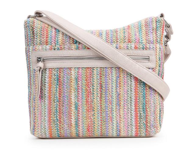 Bueno Of California Straw Top Zip Handbag Handbag in Stripe color