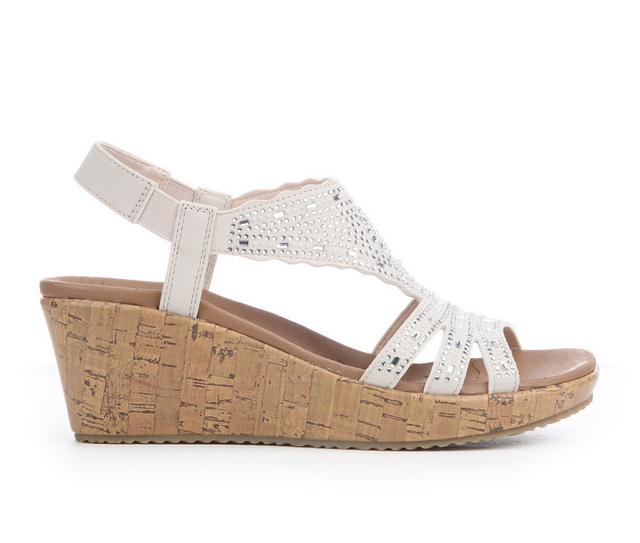 Women's Skechers Cali Beverlee Dazzling Charm 119588 Wedge Sandals in White color