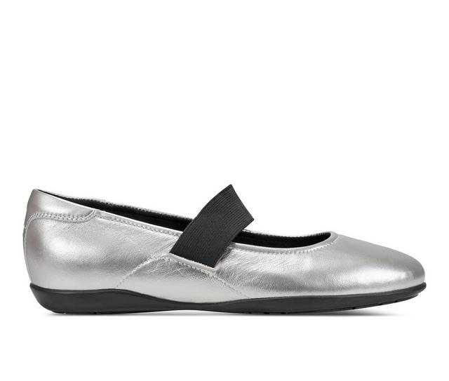 Women's Rockport Aver Mary Jane Flats in Silver color