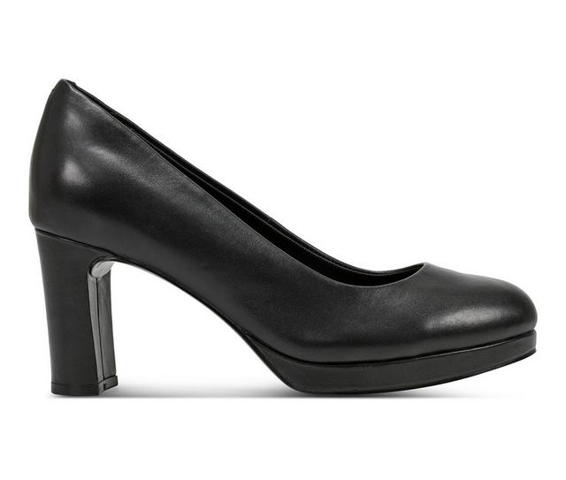 Women's Rockport Carmen Pumps in Black Leather color