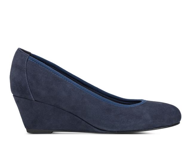 Women's Rockport Rita Wedges in Navy Suede color