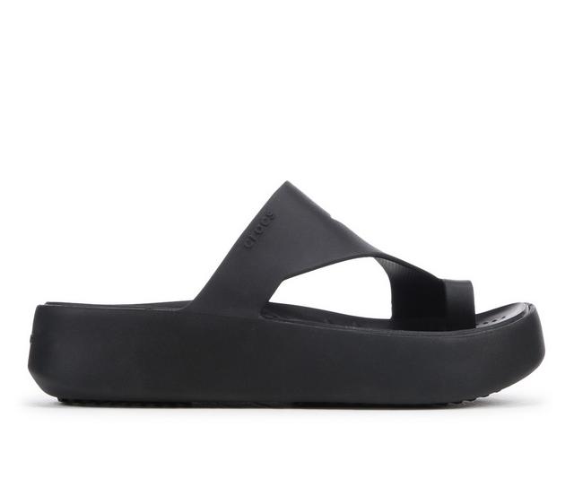 Women's Crocs Getaway Platform Toe Loop in Black color