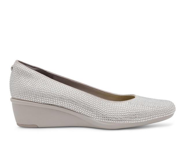 Women's Anne Klein Wisher-C Wedges in Silver crystal color