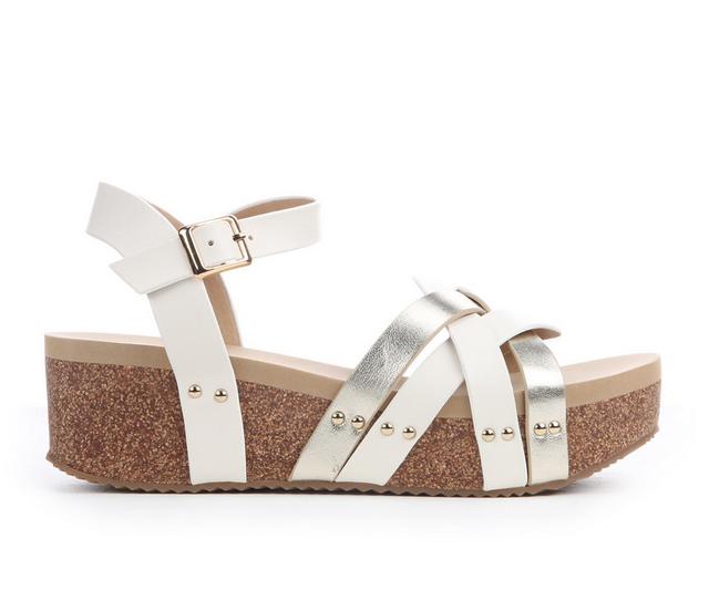 Women's Volatile Edna Wedge Sandals in Platinum color