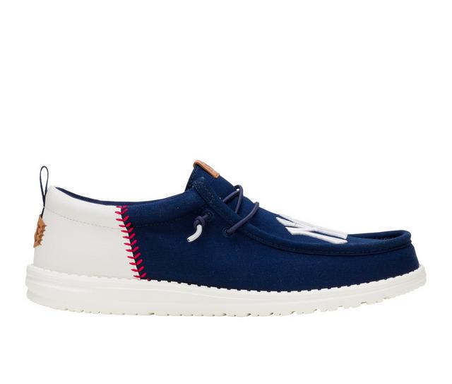 Men's HEYDUDE Wally Funk MLB Casual Shoes in Yankees Blue color