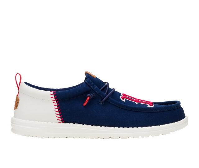 Men's HEYDUDE Wally Funk MLB Casual Shoes in Red Sox Blue color