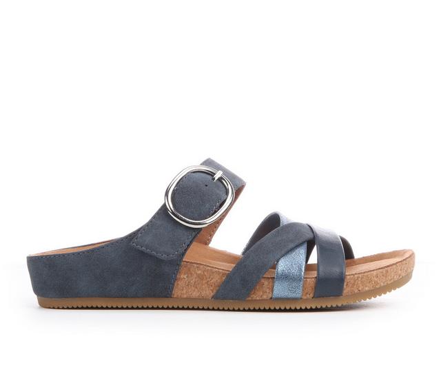 Women's EuroSoft Genalyn Footbed Sandals in Navy color