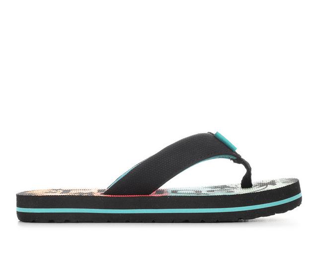 Kids' Flojos Little Kid & Big Kid Elijah Flip-Flops in Black/Aqua color