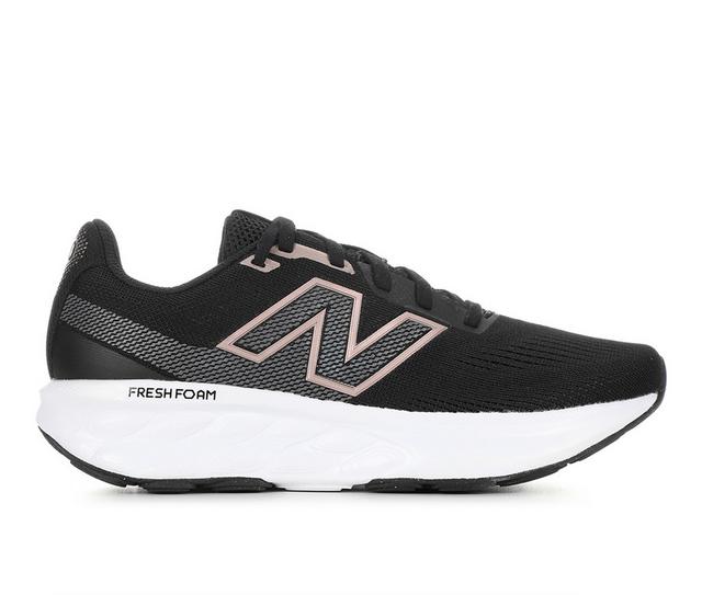 Women's New Balance 520v9 Running Shoes in Blk/Wht/Met color