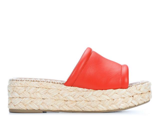 Women's Soda Monte Platform Sandals in Orange color