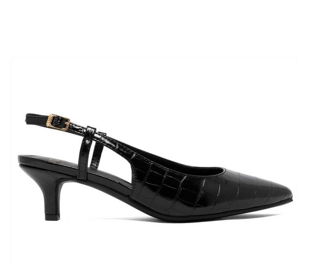 Women's Jones New York Charla Slingback Pumps in Black Croco color