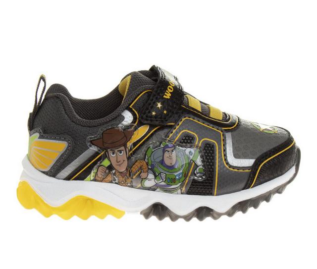 Boys' Disney Toddler & Little Kid Toy Story Light Up Sneakers in Black/Yellow color