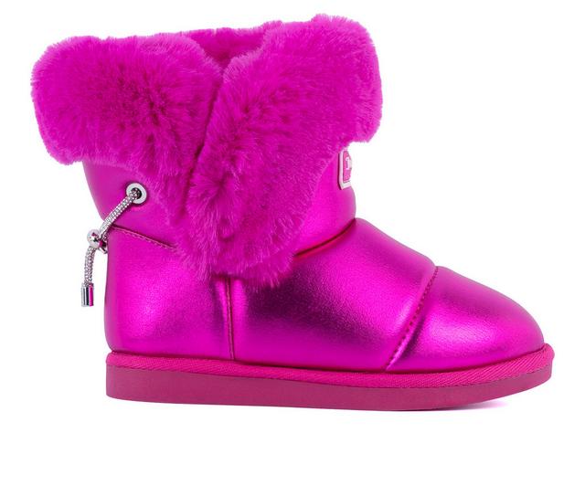 Women's Juicy Kreed Fur Boots in Bright Pink color