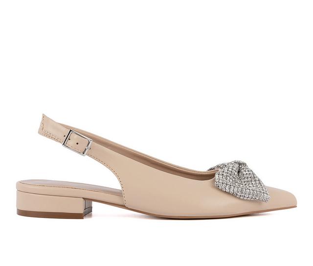 Women's Sugar Clovis Slingback Flats in Nude color