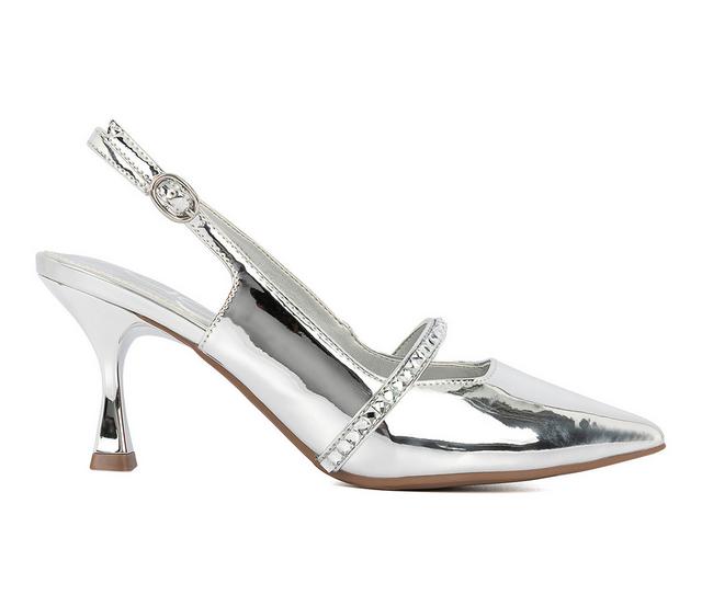 Women's Sugar Dreya Slingback Pumps in Silver color