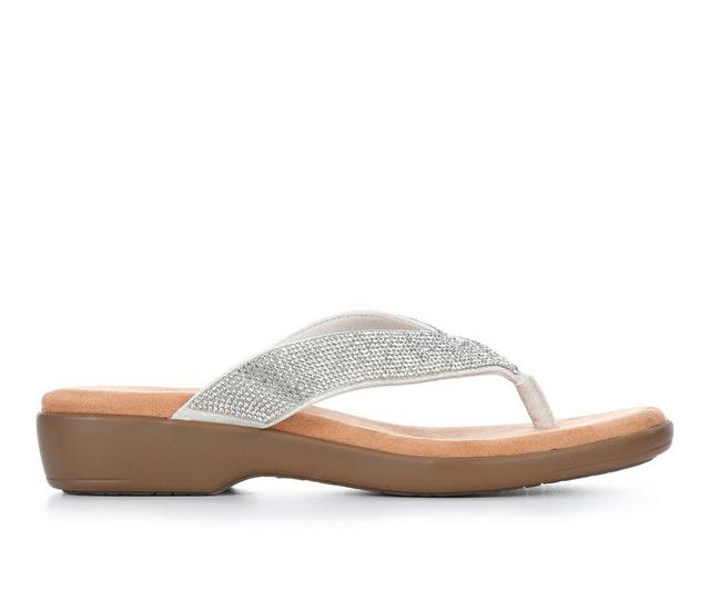 Women's Cliffs by White Mountain Be Charm Flip-Flops in Ecru/Fabric color