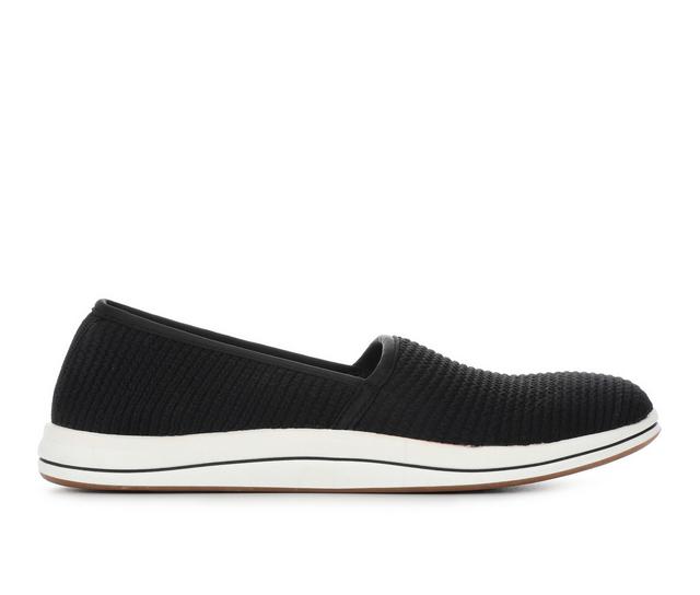 Women's Clarks Breeze Stretch Slip-On Shoes in Black color