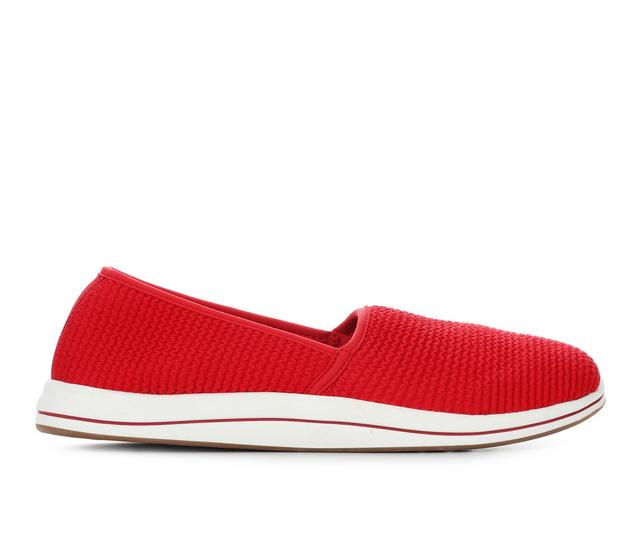 Women's Clarks Breeze Stretch Slip-On Shoes in Red color