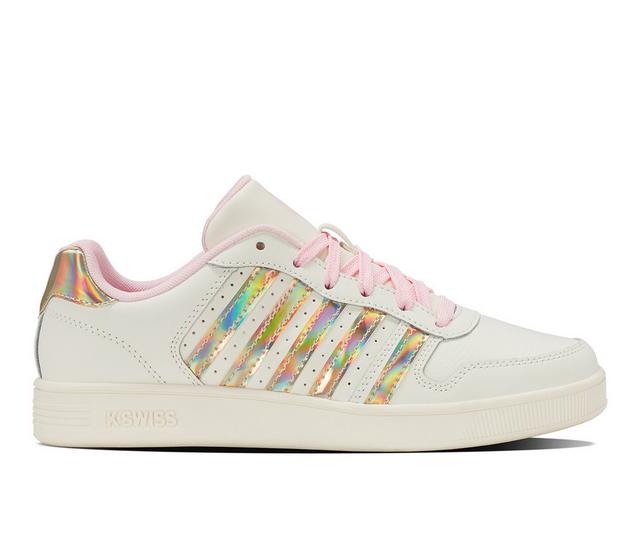 Kids' K-Swiss Big Kid Court Palisades Sneakers in Sn Wht/Pink color