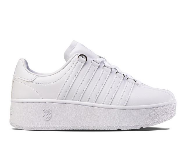 Women's K-Swiss VN Classic Platform Sneakers in White/White color