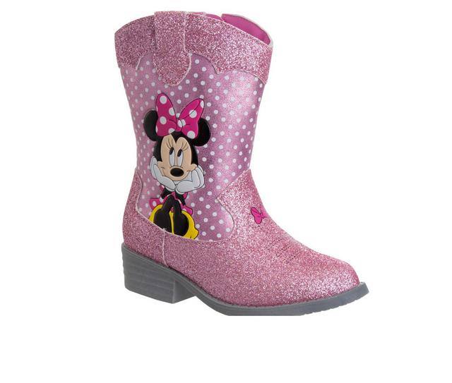 Girls' Disney Toddler & Little Kid Minnie Boots in Pink Glitter color