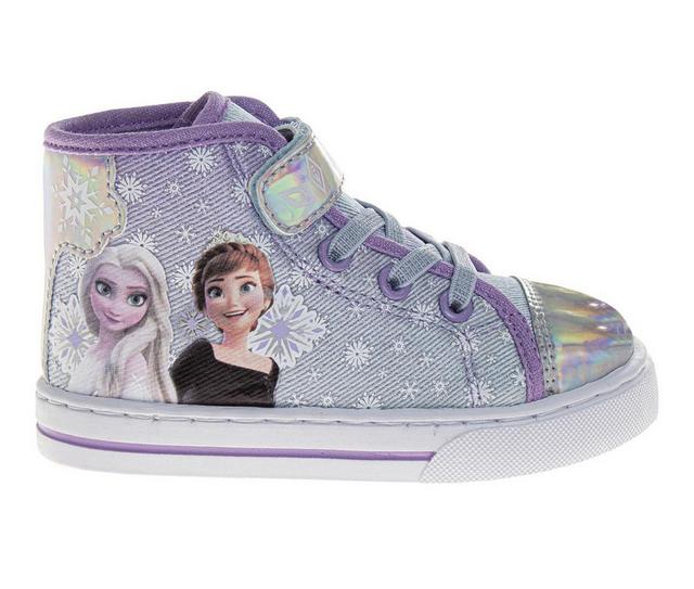 Girls' Disney Toddler & Little Kid Frozen Hi Top Sneakers in Purple color