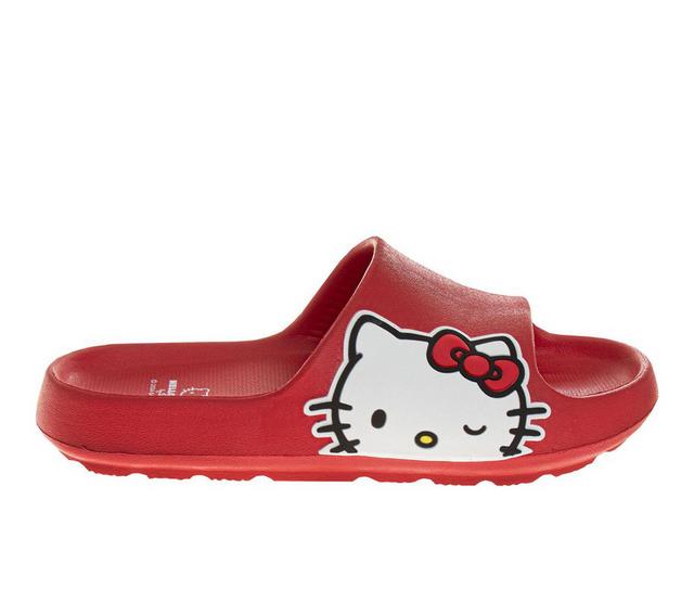 Girls' Hello Kitty Little & Big Kid Hello Kitty Slide Sandals in Red color