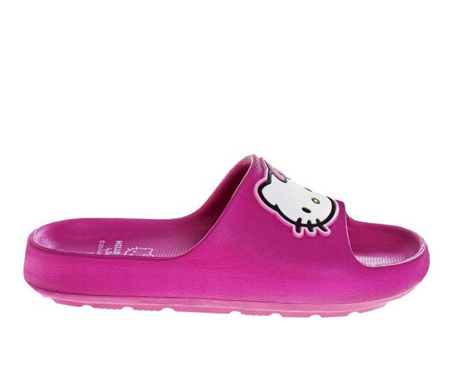 Girls' Hello Kitty Little & Big Kid Hello Kitty Slide Sandals in Fuchsia color