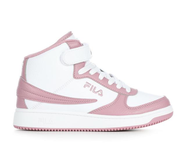 Girls' Fila Little Kid & Big Kid A-High Sneakers in White/Pink color