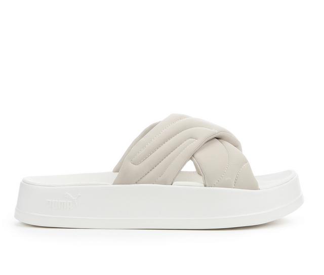 Women's Puma Leadcat Platform Sport Slides in Sand color