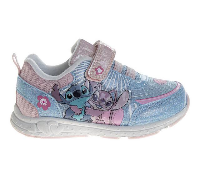 Girls' Disney Toddler Stitch & Angel Light Up Sneakers in Pink/Blue color