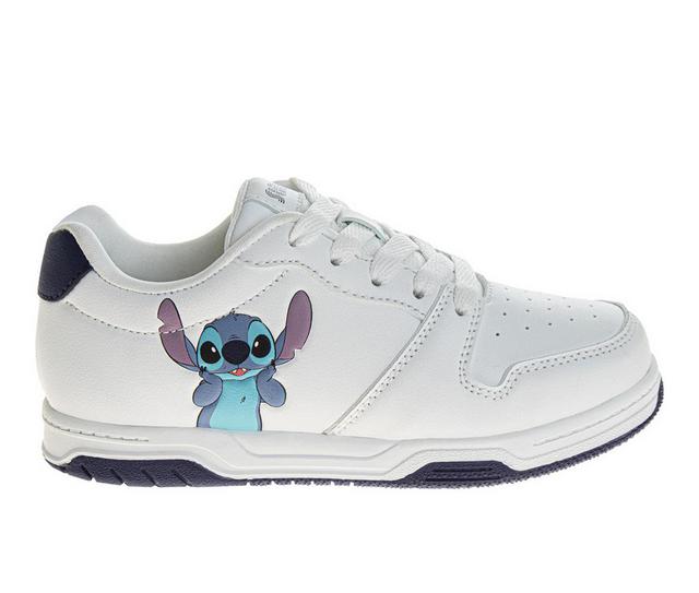 Kids' Disney Little Kid Stitch Lace Up Sneakers in White color