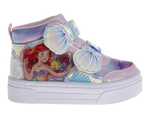 Girls' Disney Toddler Little Mermaid Hi Top Sneakers in Pink/Multi color