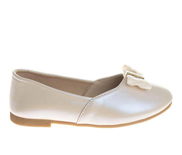 Laura Ashley Bow Flat 11-4 Dress Shoes in Beige Pearl color