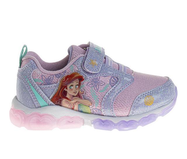 Girls' Disney Toddler Little Mermaid Light Up Sneakers in Pink/Purple color