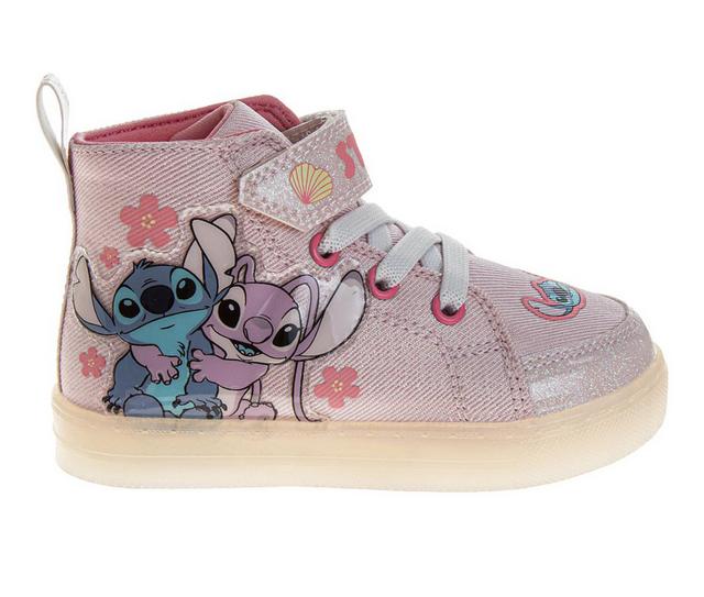 Girls' Disney Toddler Stitch Hi Light Up Sneakers in Pink color