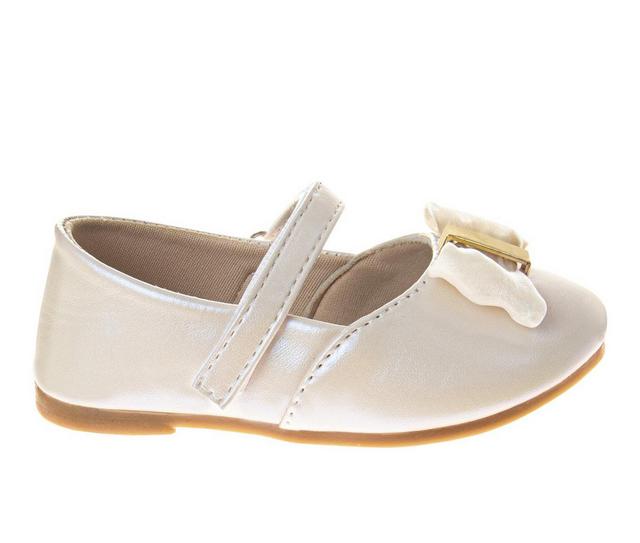 Laura Ashley Inf Bow Flat 5-10 Shoes in Beige Pearl color