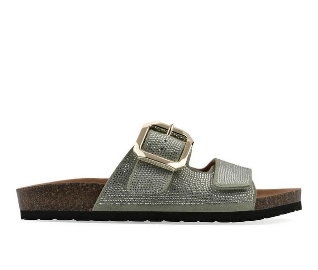 Women's White Mountain Granitas Footbed Sandals in Sage Green color