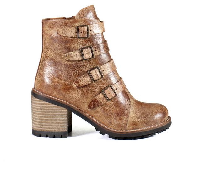 Women's DIBA TRUE Com Rad Moto Boots in Tan color