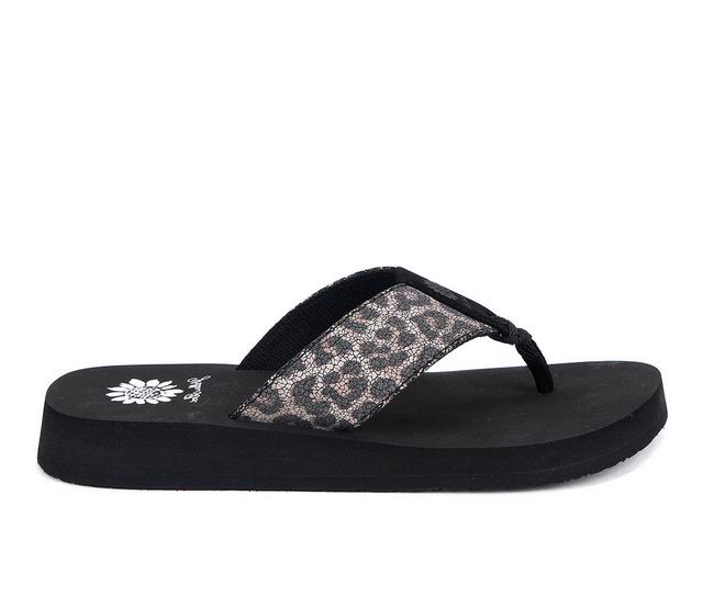 Women's Yellow Box Ferlia Flip-Flops in Black color