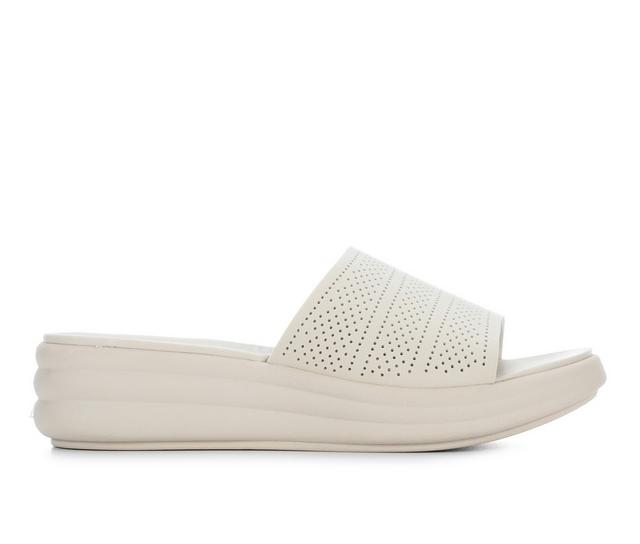 Women's Clarks Drift Twist Wedge Sandals in Cream color