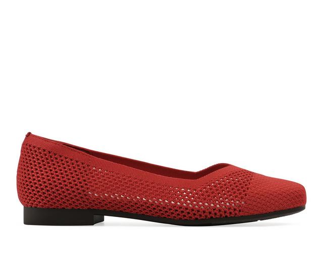 Women's Cliffs by White Mountain Beslee Flats in Red/Fabric color