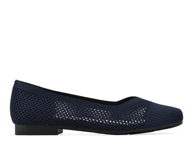 Women's Cliffs by White Mountain Beslee Flats in Navy/Fabric W color