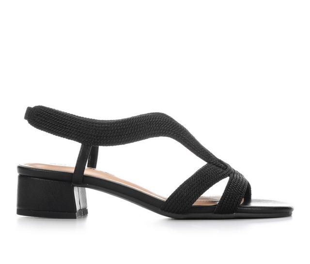 Women's Easy Street Festival Heeled Sandals in Black Woven color