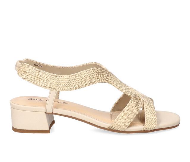 Women's Easy Street Festival Heeled Sandals in Beige Woven color