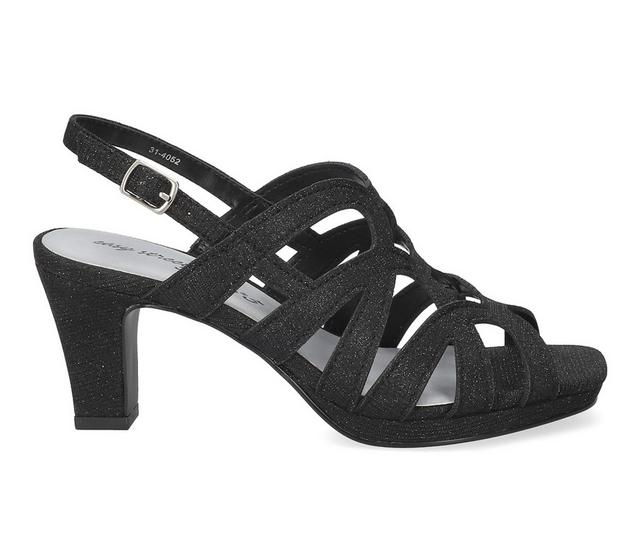 Women's Easy Street Jetty Dress Sandals in Black Glitter color