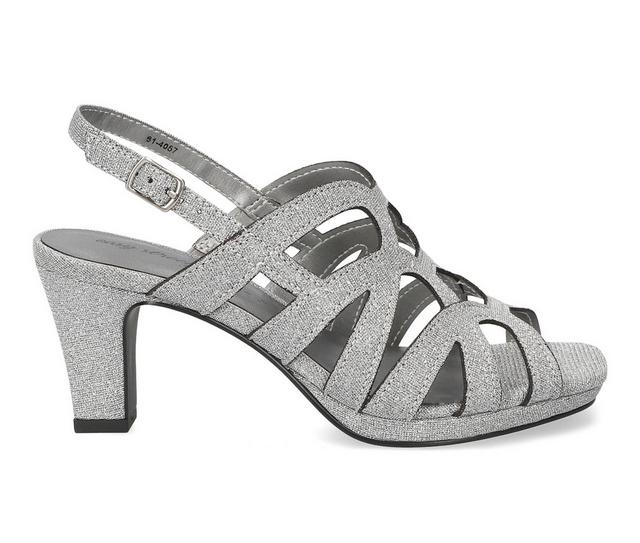 Women's Easy Street Jetty Dress Sandals in Silver Glitter color