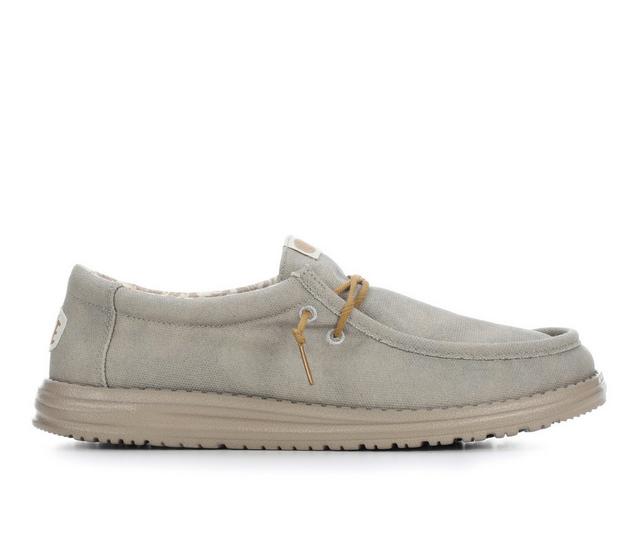 Men's HEYDUDE Wally Waxed Canvas Casual Shoes in LGR color